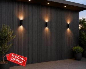 Outdoor Composite Wall Panels 240cm – Pack of 12 Slatted Cladding Panels – Weatherproof