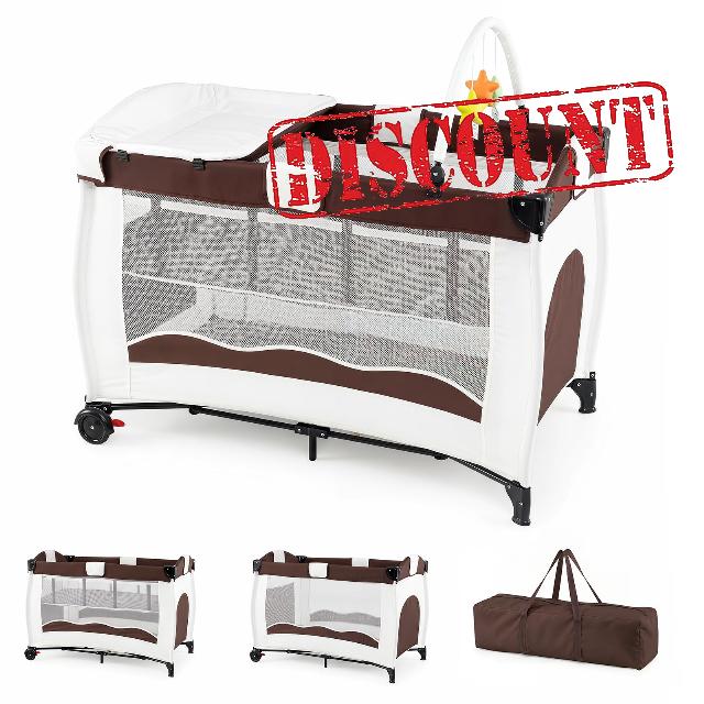COSTWAY 4 in 1 Travel Cot