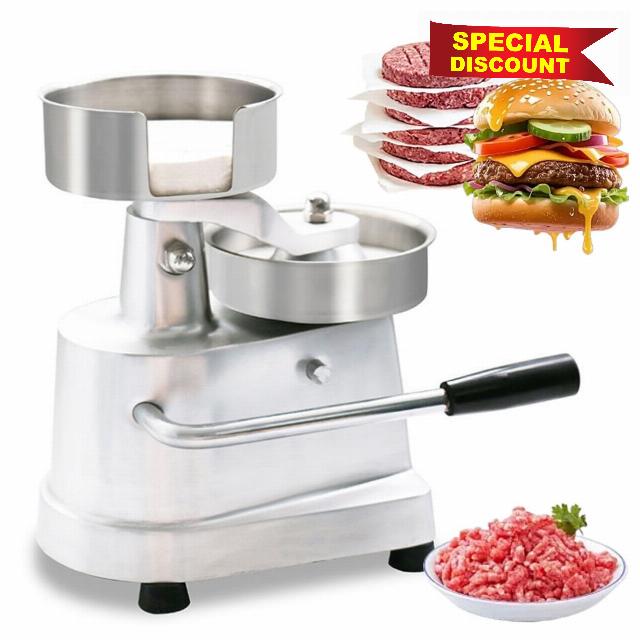 Commercial Burger Patty Maker Heavy Duty Stainless Steel Manual Hamburger Press Machine for Stuffed Burgers