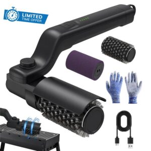 Electric Grill Brush for Outdoor Grill: JIODEKEYI Cordless Electric Rotary Grill Cleaning Brush with 3-Speed Power 180° Adjustable Angle Stainless Steel Brush Head 120-Min Runtime for BBQ Grates
