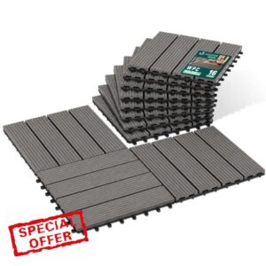 VOUNOT® WPC Decking Tiles Set of 16
