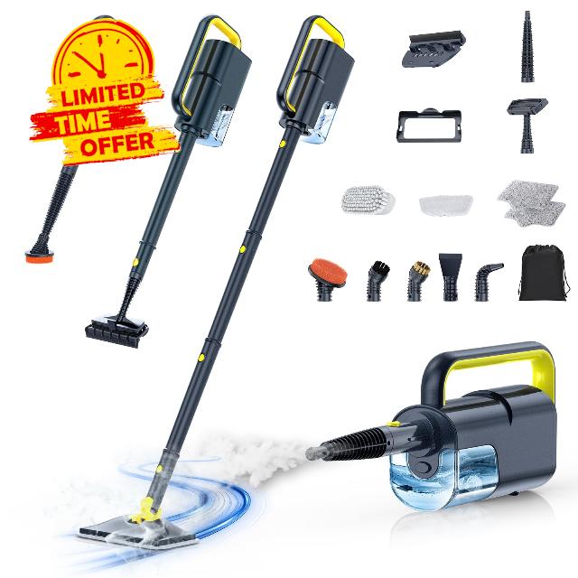 10-in-1 Steam Mop with Detachable Handheld Steamer