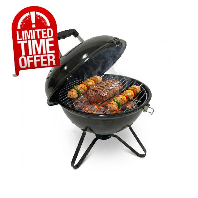 Amig - Charcoal Barbecue - 37 x 37 x 45 cm - Black - Made of Steel - Garden and Patio. Mod. KRYPTA
