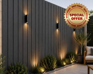 Outdoor Composite Wall Panels 240cm – Pack of 12 Slatted Cladding Panels – Weatherproof