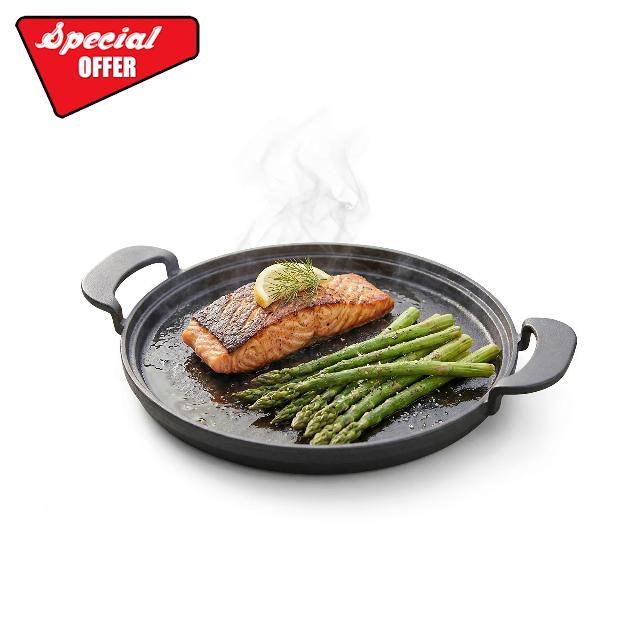 Amig - Cast Iron Skillet - Ø31 cm - Even Heat Distribution and High Resistance - for Charcoal or Gas Grills - Mod. AM39