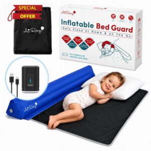 Inflatable Bed Guard for Toddler (Blue with Mini Pump)