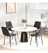 Clevich Dining Room Chairs, Set of 4, PU Upholstered Chairs, Metal Legs, Up to 200 kg, Easy Assem...