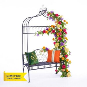 Relaxdays Rose arch with bench