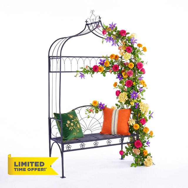 Relaxdays Rose arch with bench