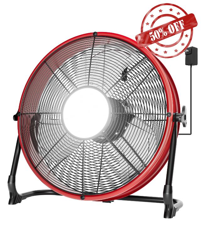 T-SUN 16" Battery Power Floor Fan Compatible with Milwaukee Battery