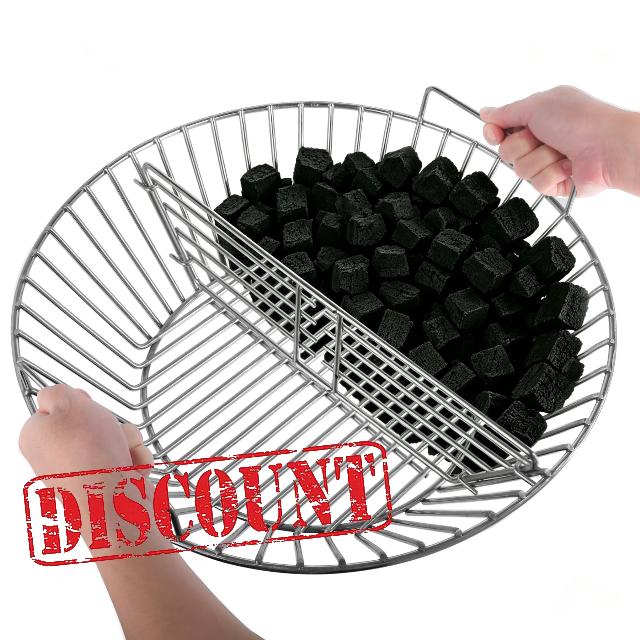CANDANA Charcoal Ash Basket with 2-Piece Removable Divider