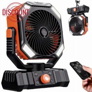 Portable Camping Fan with LED Lantern