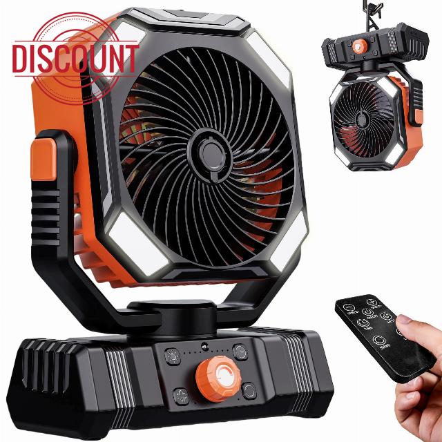 Portable Camping Fan with LED Lantern