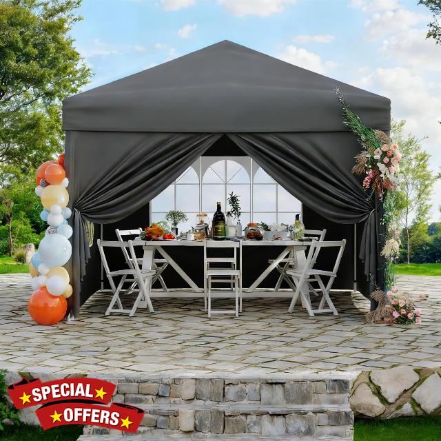 Aptliton Heavy Duty Pop Up Gazebo with sides 3x3m