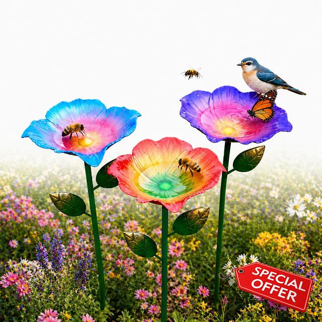 Bee Watering Station for Garden Set of 3