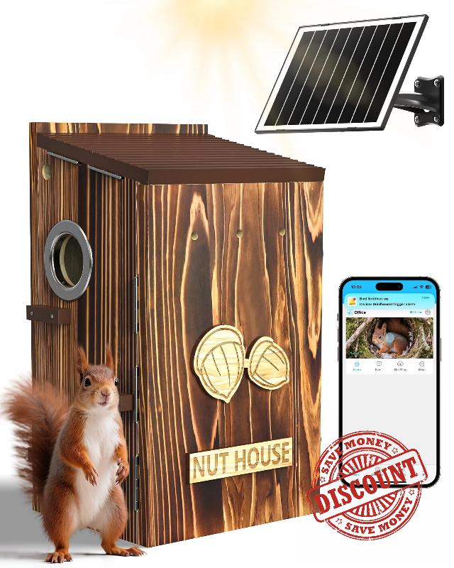 Squirrel Box with Camera Solar Powered