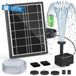 Solar Bird Bath Fountain Pump with Battery Backup