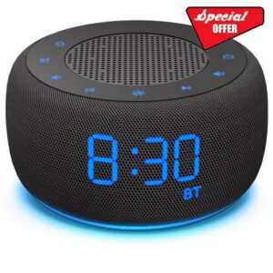 BUFFBEE Alarm Clock with Bluetooth Speaker & FM Radio for Bedside – Gradual Wake-Up Sounds
