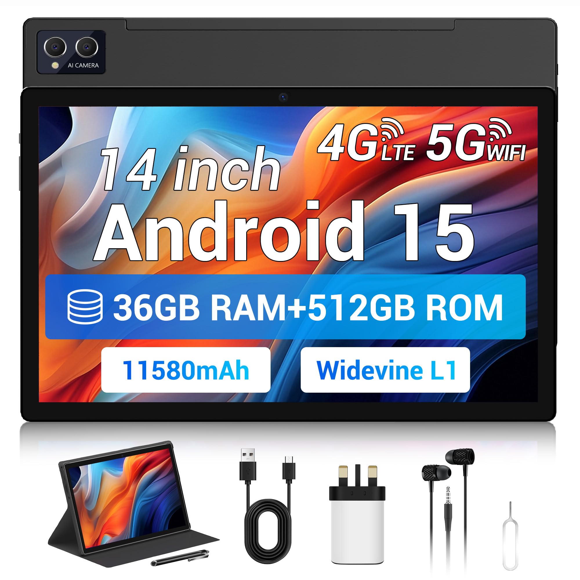Tablet with Case/Stylus/Earphones