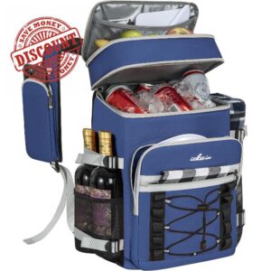 OUUTMEE 30L 40-Can Cooler Picnic Backpack Cool Bag