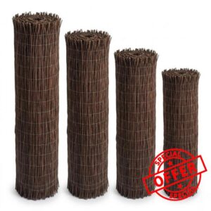 Willow Fence Garden Screening Roll - Natural Wood Outdoor Privacy Cover - Heavy Duty Sun Protection - Lightweight Flexible Fence Panel - Balcony Terrace Patio Barrier (1.2M x 4M)