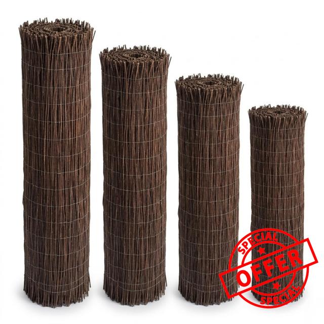 Willow Fence Garden Screening Roll - Natural Wood Outdoor Privacy Cover - Heavy Duty Sun Protection - Lightweight Flexible Fence Panel - Balcony Terrace Patio Barrier (1.2M x 4M)
