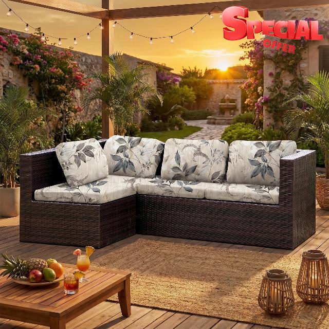 LiveGo Patio Stretch Sofa Cushion Cover Outdoor Cushion Cover Replacement Patio Furniture Cushions Couch Slipcovers Chair Seat Cover Soft Flexibility Protector (8