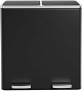 Clevich 50L Kitchen Bin, Stainless Steel Rubish Bin, Pedal Can with Soft-Close Lid, Foot Pedal, R...