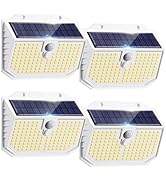 nipify Solar Security Lights Outdoor Motion Sensor,Upgraded 5000K Neutral Solar Wall Lights Outdo...