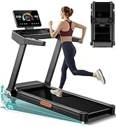 Treadmill for Home Foldable with 20% Incline, 14KM/H Folding Treadmills with Handles, Portable In...