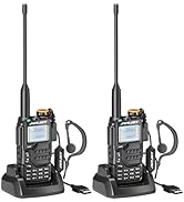 JUCJET UVK6 two-way radio(2 pcs), Dual Band Walkie Talkie with One Key Pairing, 999 Channels, Voi...