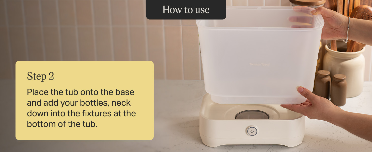 Text reads 'How to use' and 'Step 2 Wrap around your hips and add your bottles, hook, clips to the fit fixtures on the belt'. Instructional image showing translucent belt and holder components.