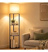 ARTETHYS Floor Lamp with Shelves, Standing Lamps for Living Room, Tall Lamp with 3-Tier Storage S...
