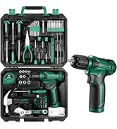 Tool Kit: DEKO Drill Set with Cordless Drill, Tool Kit Set Box, DIY Hand Tools for Men and Home, ...