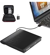ORIGBELIE External DVD Drive, USB 3.0 Type-C Ultra Slim 13 mm External DVD Burner Portable CD...
