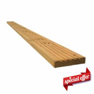 Snowdon Timber Treated Dual Sided Decking Board (T) 24mm (W) 120mm (L) 1.8m - Pack of 1