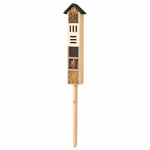 6 Compartment Bug House Tower 130cm Tall Outdoor Tower Wood Habitat for Garden Wildlife with 6 Nesting Compartments for Beetles
