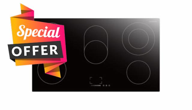 Cookology CET902 90cm Black 5-Zone Infrared Ceramic Hob
