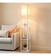 ARTETHYS Floor Lamp with Shelves, Standing Lamps for Living Room, Tall Lamp with LED Bulb, 3-Tier...