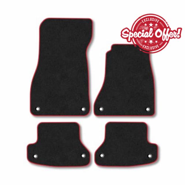 Audi A5 (2016-2024) [Coupe] Carpet Car Mats | Red Edge Trim Tailored Fit Floor Mats Full Coverage Protection Accessories Easy Clean Anti Slip Made in the UK