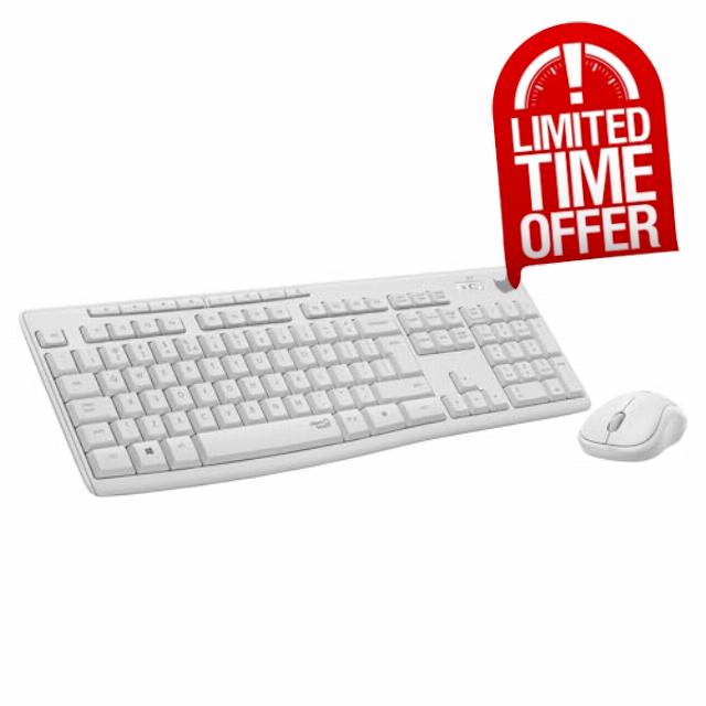 Logitech MK295 Silent Wireless Combo                                                          QWERTY US International Layout - White