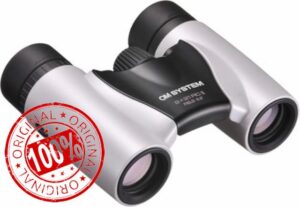 OM SYSTEM 8x21 RC II Binoculars - Compact Lightweight Pocket Bird Watching                                                          Multi-Coated Pearl White Optics with UV Protection