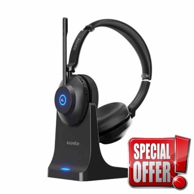 Bluetooth Wireless Headset with Mic for Work