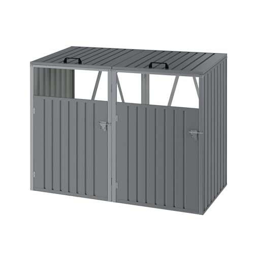 Grey | Galvanized Steel Large Waste Bin Hideaways