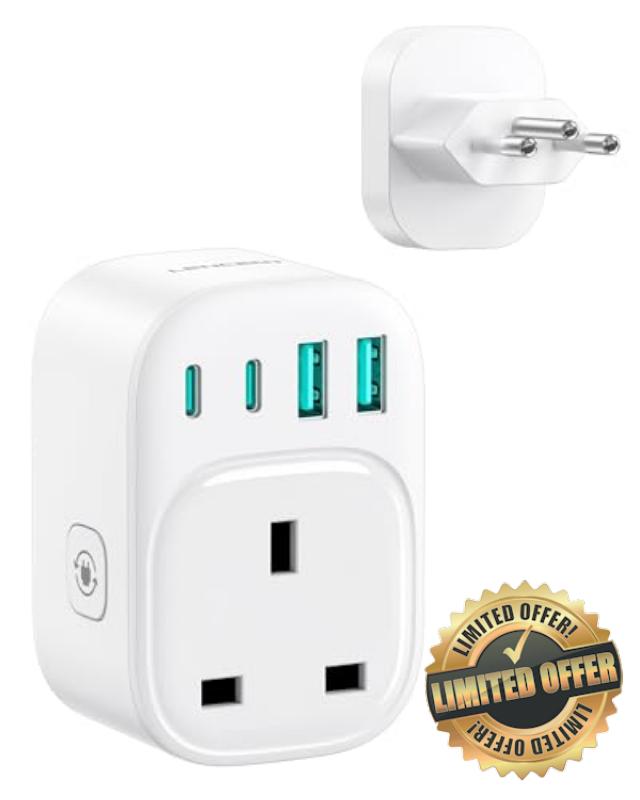 LENCENT 5-in-1 Travel Plug Adapter Brazil