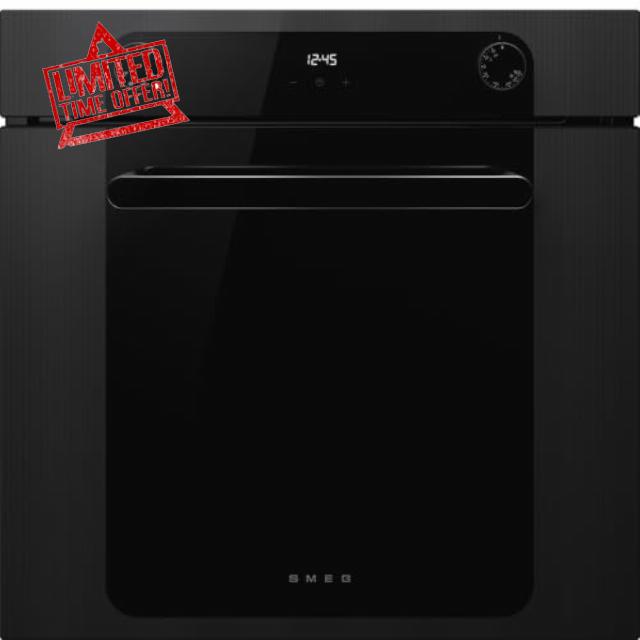 Smeg SF6200TBI Musa Built-In Electric Single Oven 60cm Black | 70L Multifunction Fan Oven | 8 Cooking Functions | Vapor Clean | DigiScreen LED Display | Triple Glazed Door | A Energy Rated           [Energy Class A]
