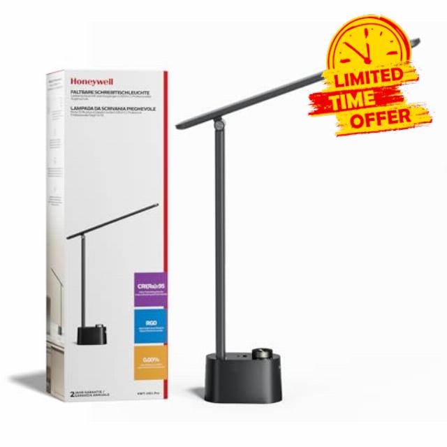 Honeywell Upgraded LED Desk Lamp - H01 Pro Sunturalux™ Foldable Desk Light with USB A+C Charging Port