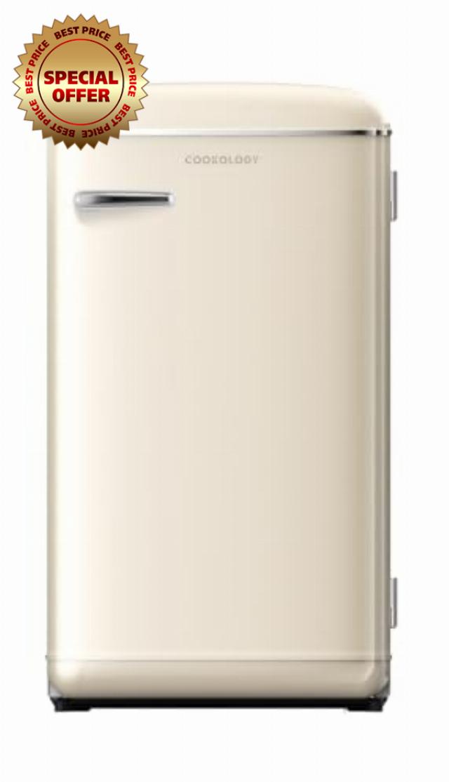 Cookology 93L Retro Under Counter Fridge - Cream                                                          Freestanding Compact Fridge with Adjustable Thermostat