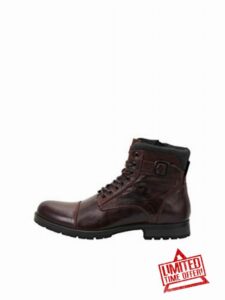 Jack & Jones Men's Jfwalbany Leather Brown Stone STS Biker Boots