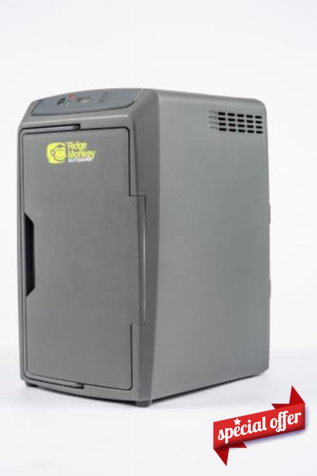 Ridgemonkey Outdoors CombiChilla 18L Electric Cool Box - 12V Portable Thermoelectric Cooler & Food Warmer - Mini Fridge for Camping